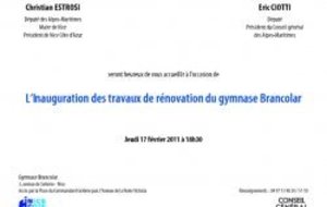 INAUGURATION DU GYMNASE BRANCOLAR 