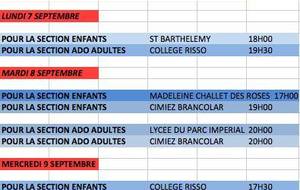 REPRISE DES COURS PAR SECTIONS