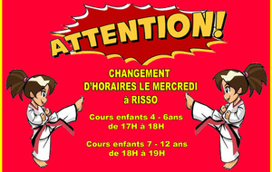 CHANGEMENT D'HORAIRES