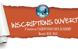 OUVERTURE DES INSCRIPTIONS 2018 /2019