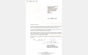 Lettres du Maire aux sportifs du club : 