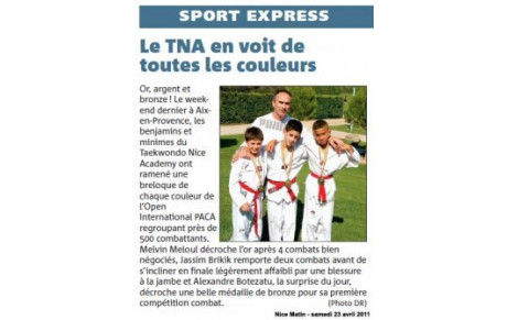 3 MEDAILLES A L'OPEN PACA