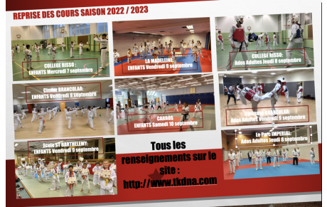 REPRISE DES COURS SAISON 2022 / 2023